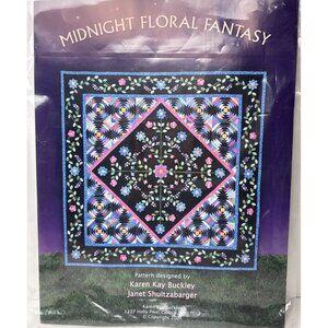 Midnight Floral Fantasy Quilt Pattern Karen Kay Buckley 96"x96" Paper Piecing